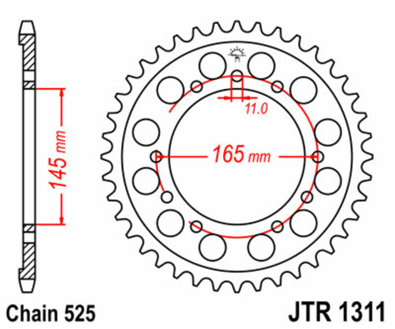 JTSPR RR SPROC 525 STEEL ST 1311, 45