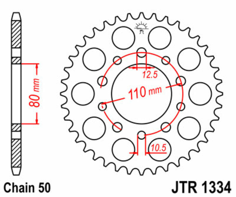 JTSPR RR SPROC 530 STEEL ST 1334, 45