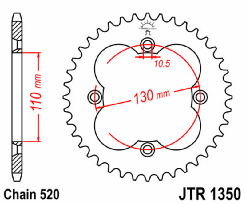 JTSPR RR SPROC 520 STEEL ST 1350, 39