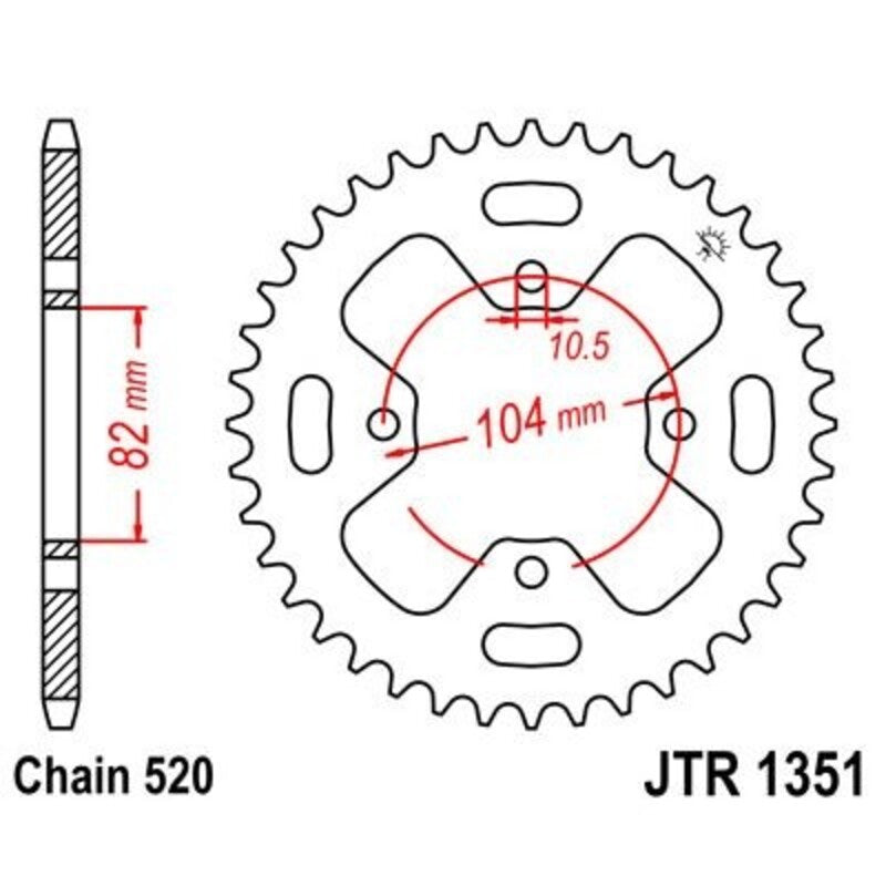 JTSPR RR SPROC 520 STEEL ST 1351, 40