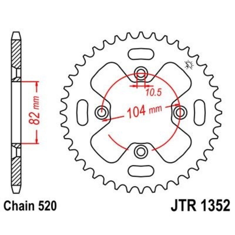 JTSPR RR SPROC 520 STEEL ST 1352, 40
