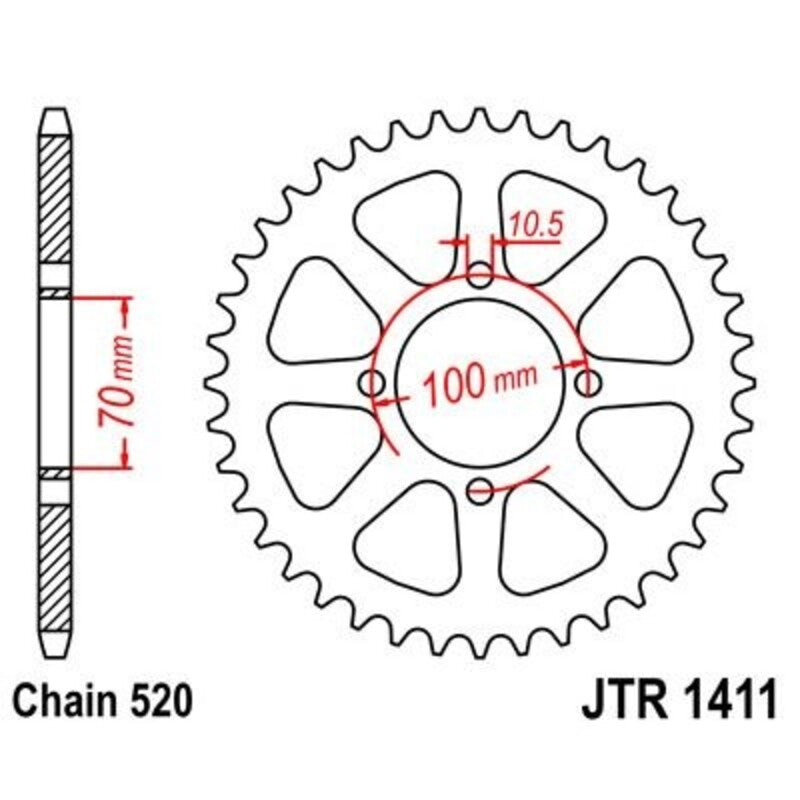 JTSPR RR SPROC 520 STEEL ST 1411, 50