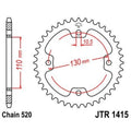 JTSPR RR SPROC 520 STEEL ST 1415, 38