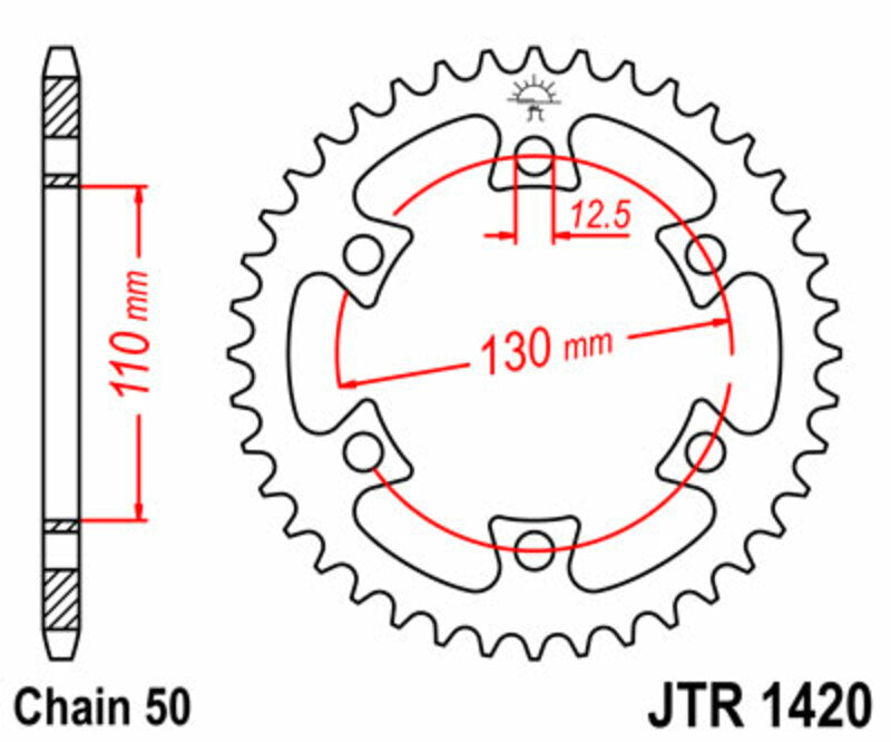 JTSPR RR SPROC 530 STEEL ST 1420, 40