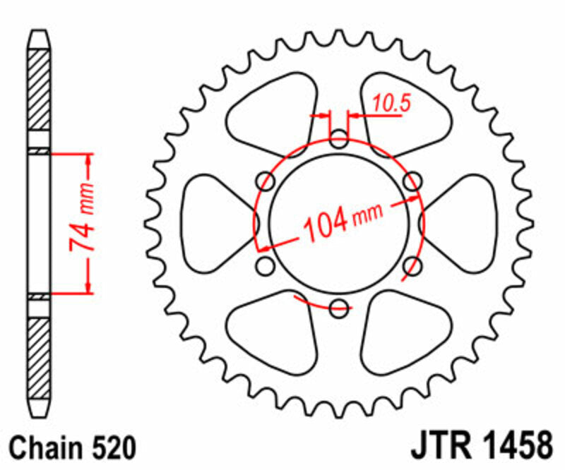 JTSPR RR SPROC 520 STEEL ST 1458, 40