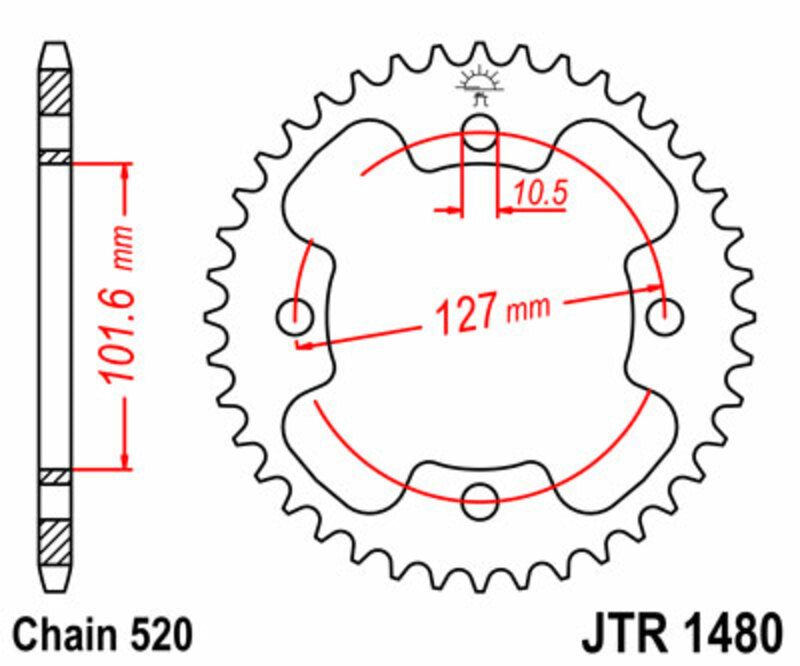 JTSPR RR SPROC 520 STEEL ST 1480, 37
