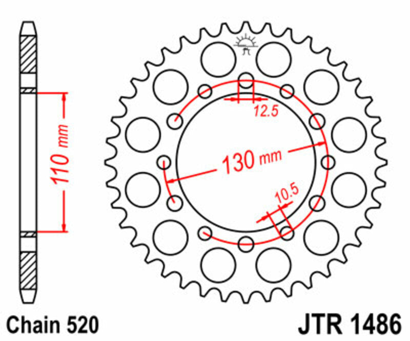 JTSPR RR SPROC 520 STEEL ST 1486, 40