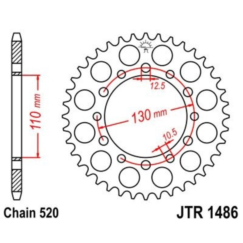 JTSPR RR SPROC 520 STEEL ST 1486, 42