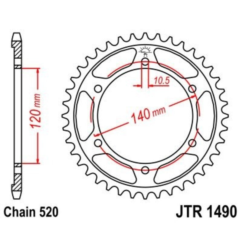 JTSPR RR SPROC 520 STEEL ST 1490, 43