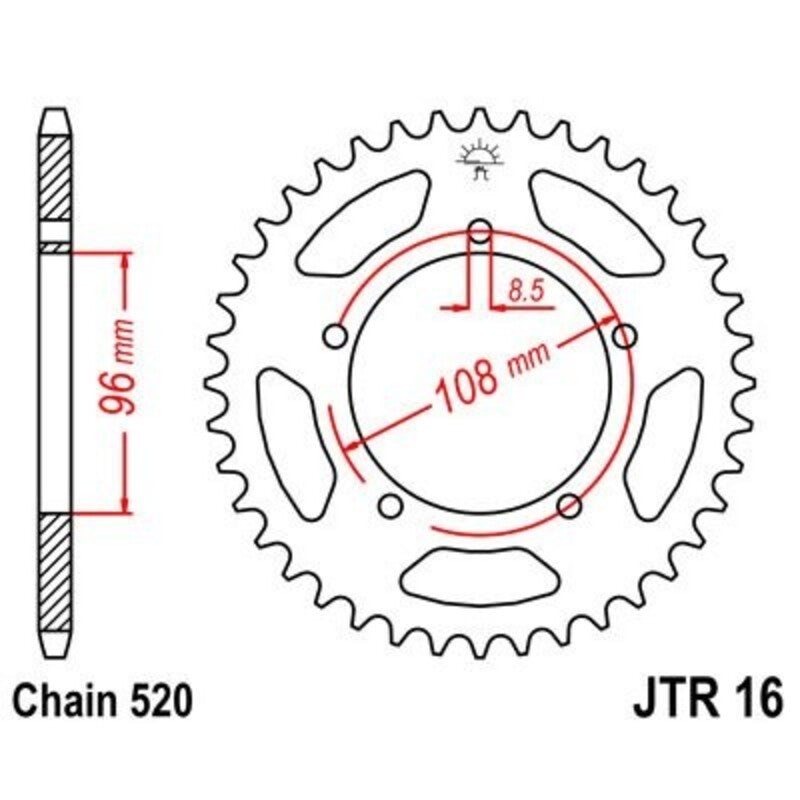 JTSPR RR SPROC 520 STEEL ST 16, 40