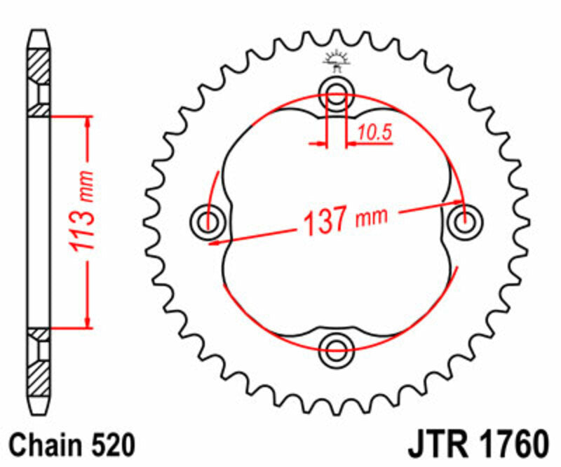 JTSPR RR SPROC 520 STEEL ST 1760, 38