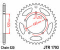 JTSPR RR SPROC 520 STEEL ST 1793, 45