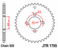 JTSPR RR SPROC 520 STEEL ST 1795, 22