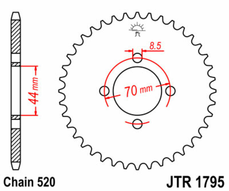 JTSPR RR SPROC 520 STEEL ST 1795, 22