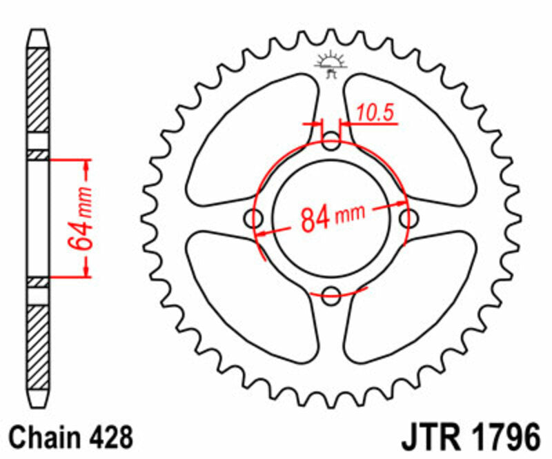 JTSPR RR SPROC 428 STEEL ST 1796, 51