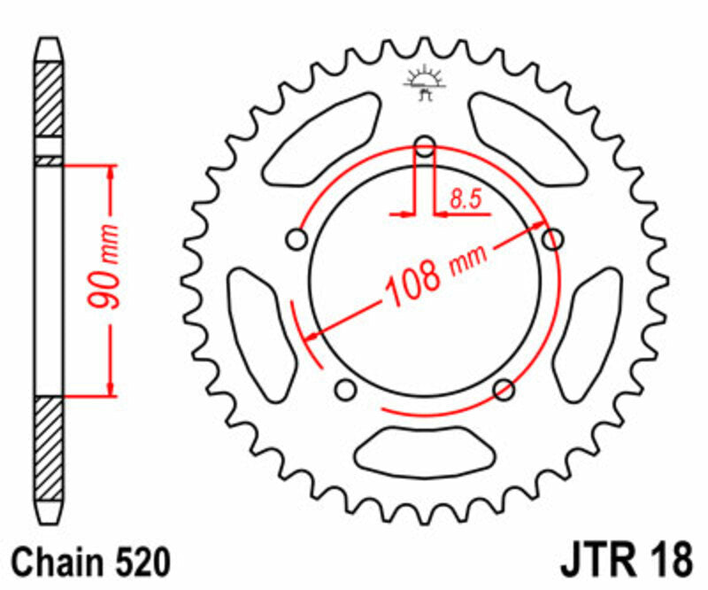 JTSPR RR SPROC 520 STEEL ST 18, 39