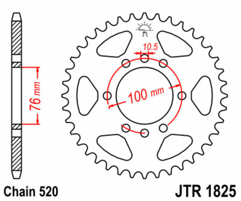 JTSPR RR SPROC 520 STEEL ST 1825, 42