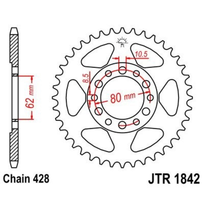 JTSPR RR SPROC 428 STEEL ST 1842, 42