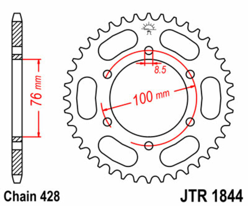 JTSPR RR SPROC 428 STEEL ST 1844, 52