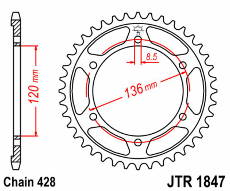 JTSPR RR SPROC 428 STEEL ST 1847, 55