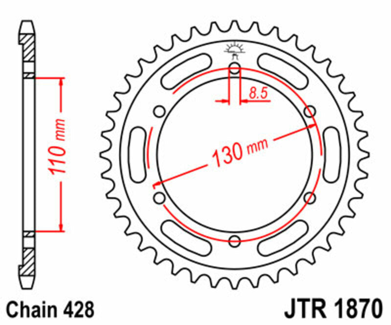 JTSPR RR SPROC 428 STEEL ST 1870, 46