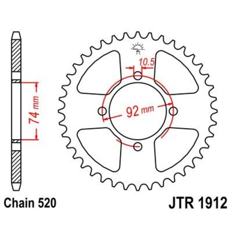 JTSPR RR SPROC 520 STEEL ST 1912, 42
