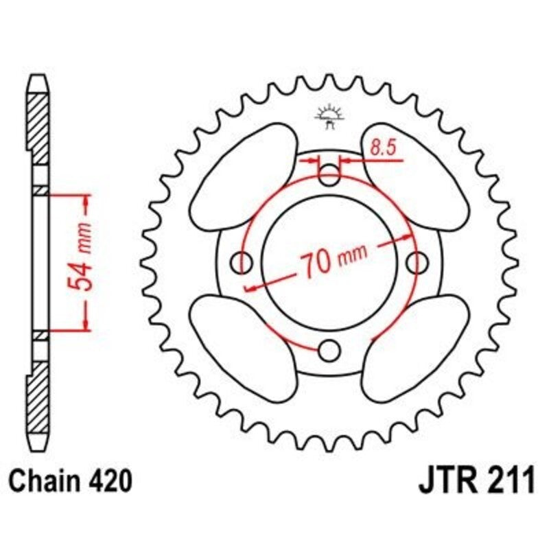 JTSPR RR SPROC 420 STEEL ST 211, 42