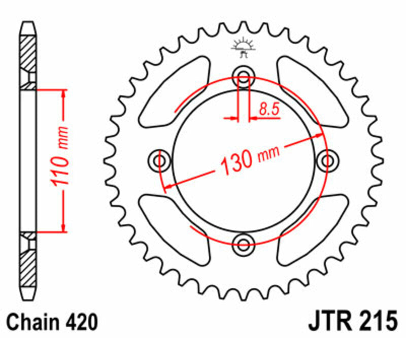 JTSPR RR SPROC 420 STEEL ST 215, 55