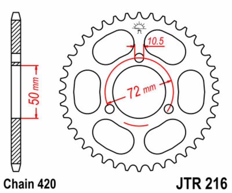 JTSPR RR SPROC 420 STEEL ST 216, 45