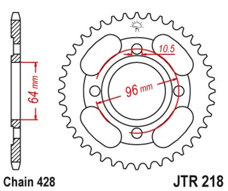 JTSPR RR SPROC 428 STEEL ST 218, 44