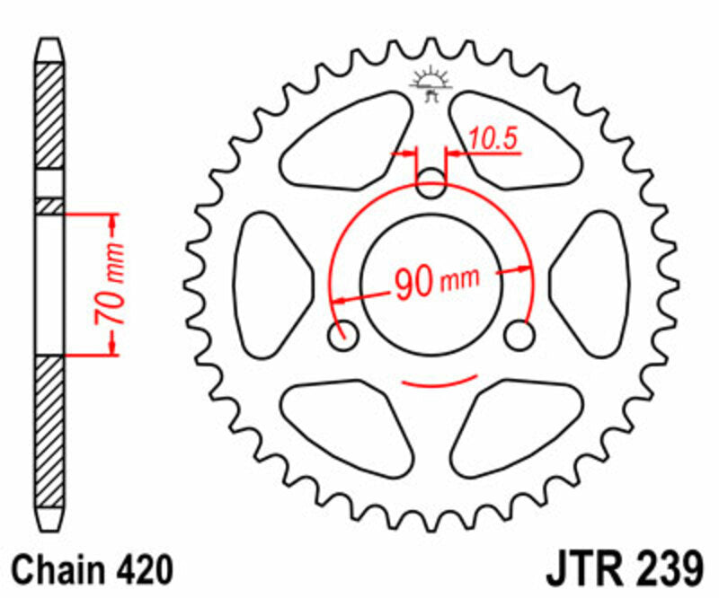 JTSPR RR SPROC 420 STEEL ST 239, 42
