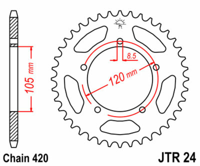 JTSPR RR SPROC 420 STEEL ST 24, 51