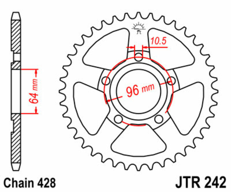 JTSPR RR SPROC 428 STEEL ST 242, 53
