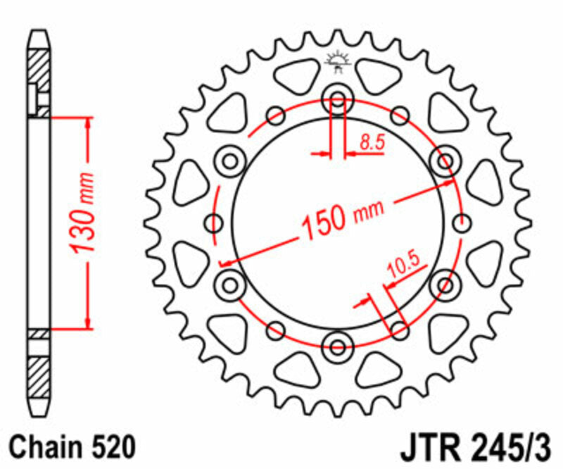 JTSPR RR SPROC 520 STEEL ST 245/3, 42