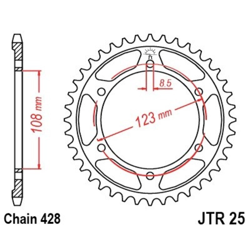 JTSPR RR SPROC 428 STEEL ST 25, 60