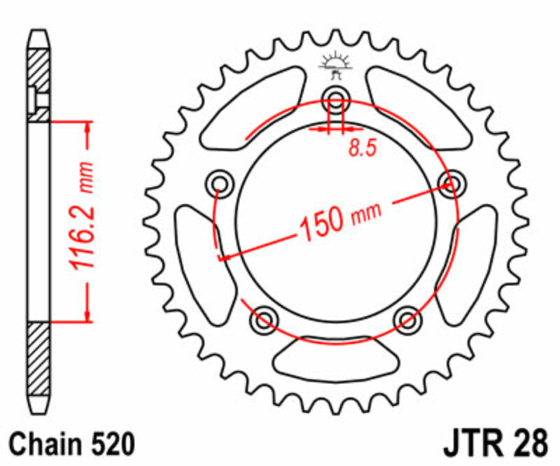 JTSPR RR SPROC 520 STEEL ST 28, 42