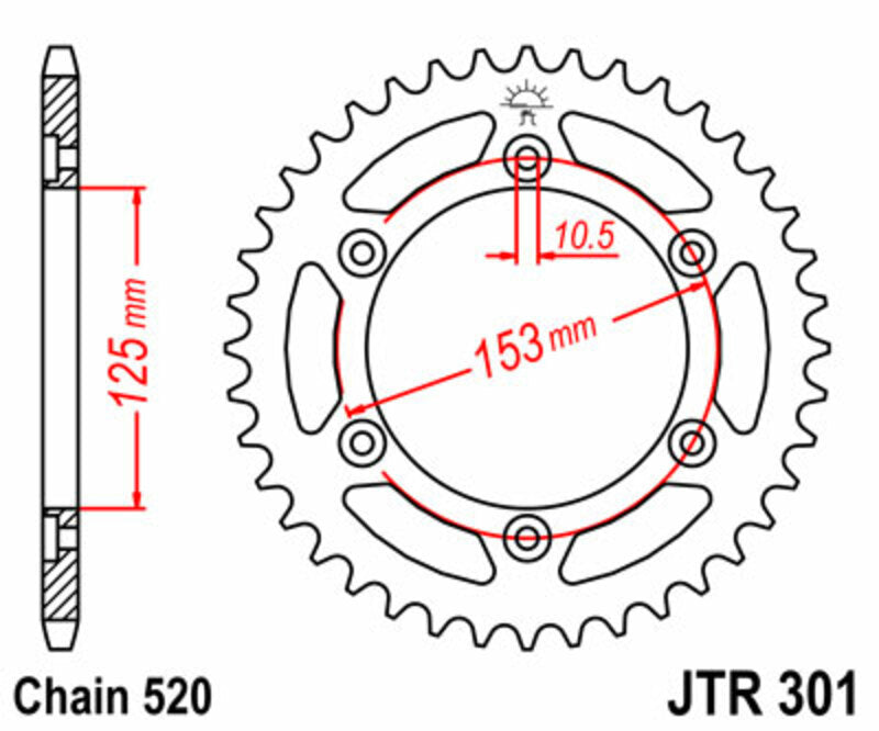 JTSPR RR SPROC 520 STEEL ST 301, 40