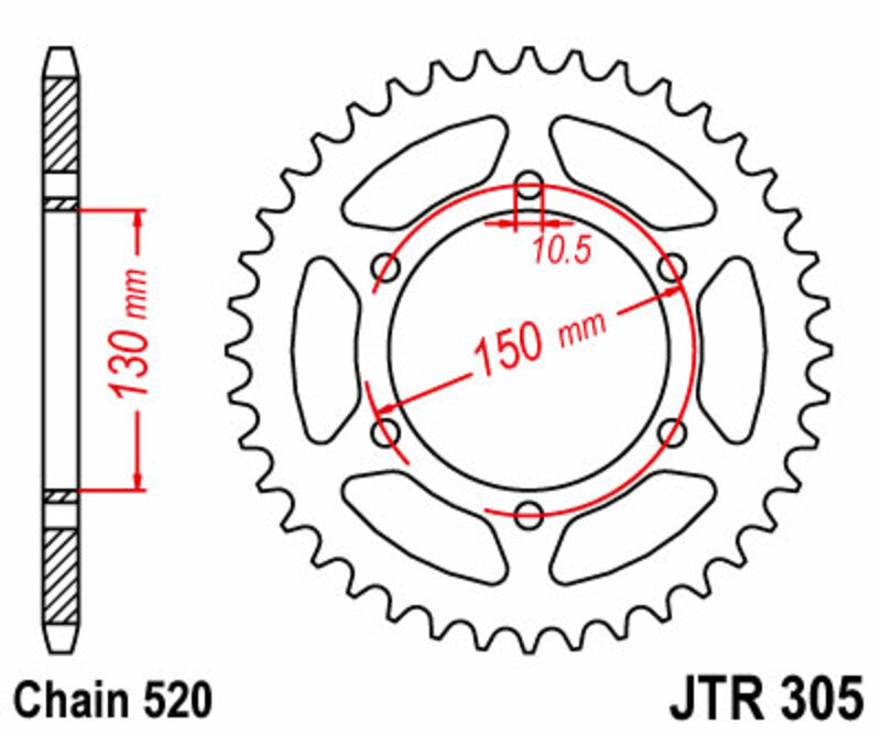 JTSPR RR SPROC 520 STEEL ST 305, 46