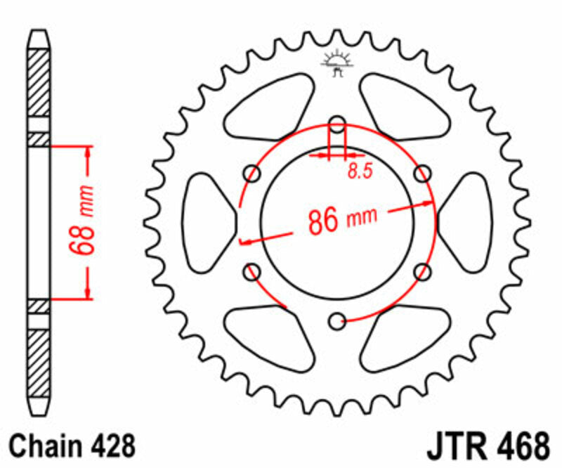 JTSPR RR SPROC 428 STEEL ST 468, 46