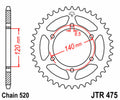 JTSPR RR SPROC 520 STEEL ST 475, 44