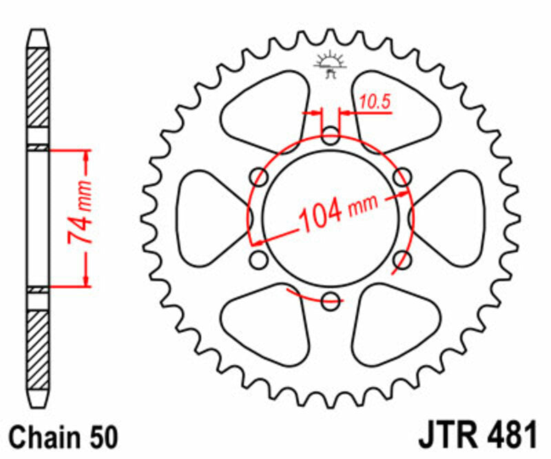 JTSPR RR SPROC 530 STEEL ST 481, 42