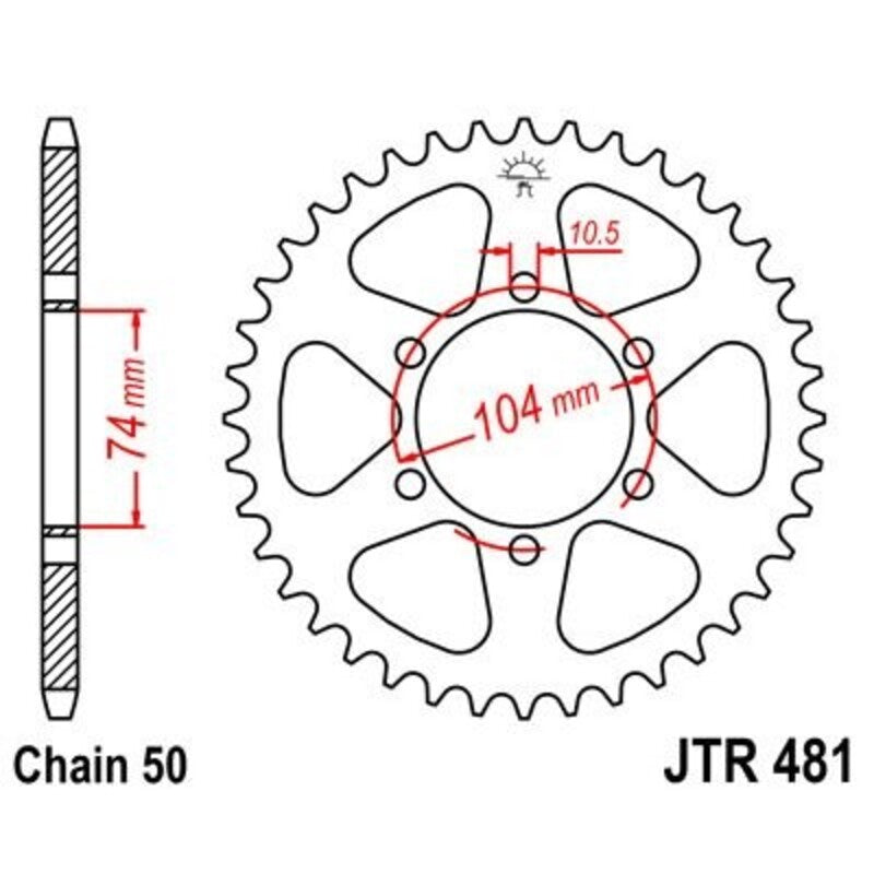 JTSPR RR SPROC 530 STEEL ST 481, 45