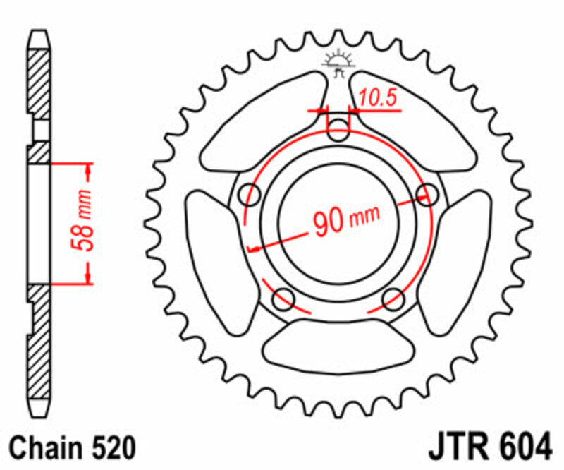 JTSPR RR SPROC 520 STEEL ST 604, 40