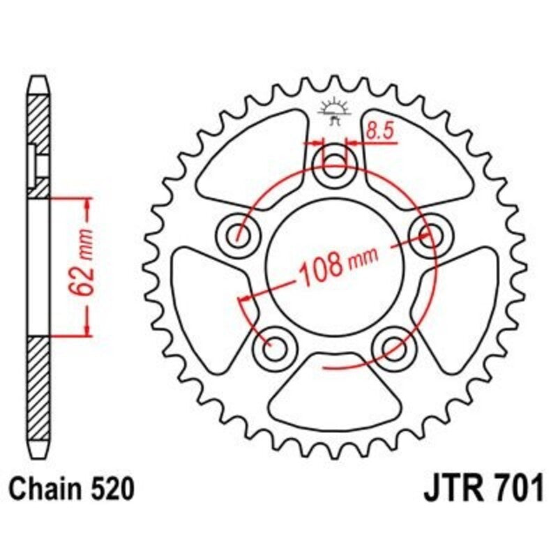 JTSPR RR SPROC 520 STEEL ST 701, 38