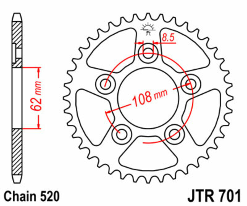 JTSPR RR SPROC 520 STEEL ST 701, 43