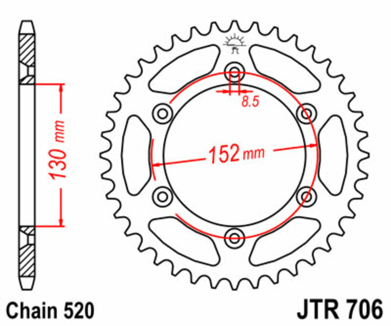 JTSPR RR SPROC 520 STEEL ST 706, 46