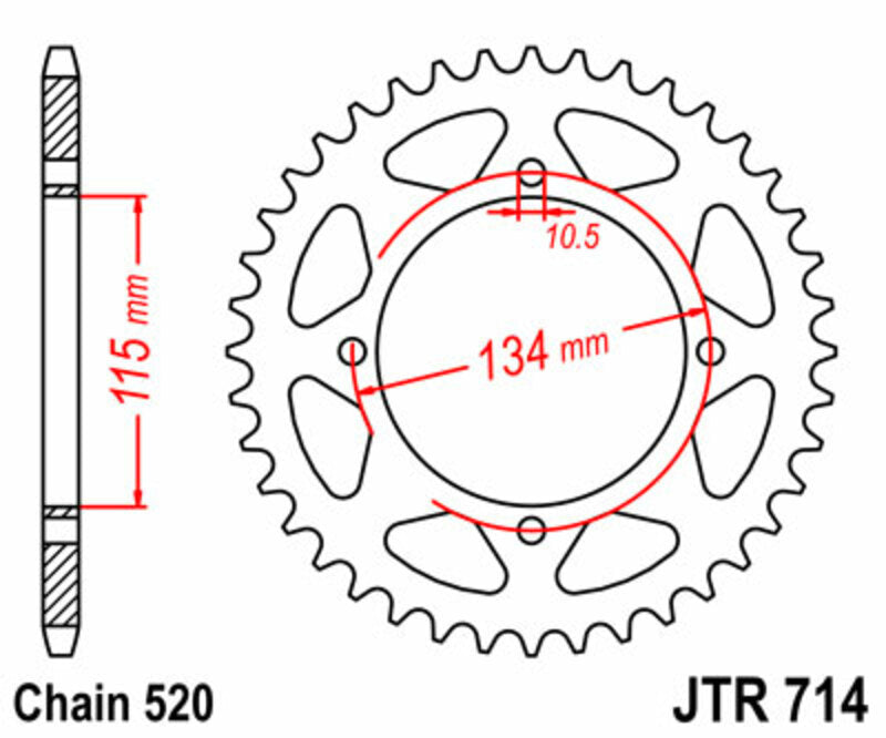 JTSPR RR SPROC 520 STEEL ST 714, 50