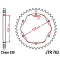 JTSPR RR SPROC 530 STEEL ST 763, 40