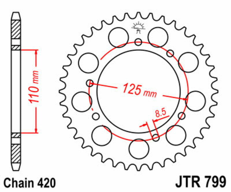 JTSPR RR SPROC 420 STEEL ST 799, 50