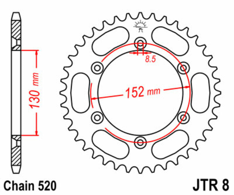 JTSPR RR SPROC 520 STEEL ST 8, 51